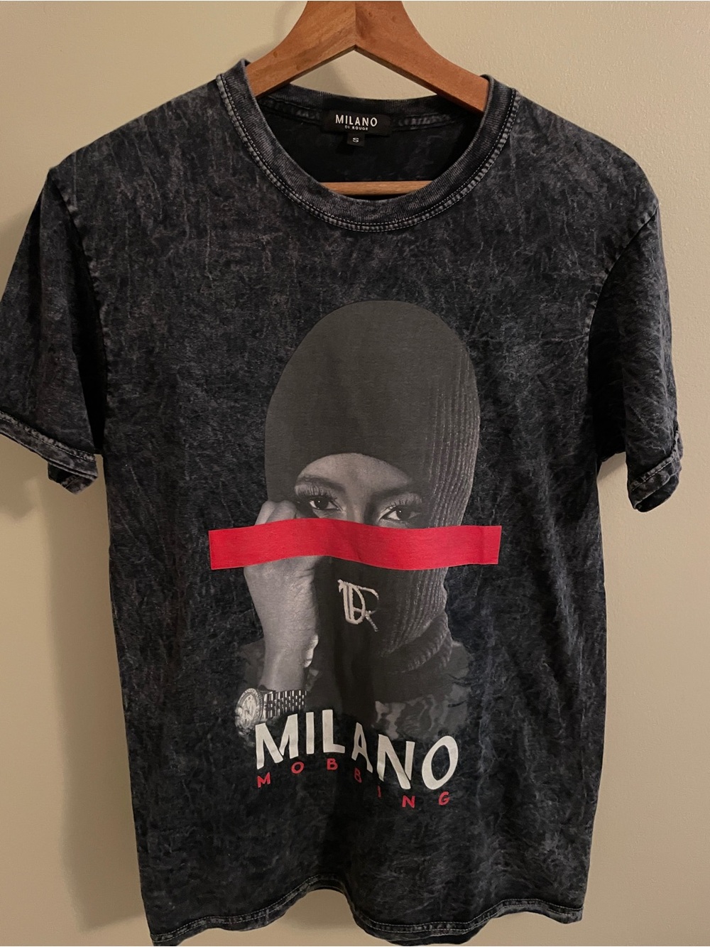 Milano Di Rouge Black Mineral-Wash Tee